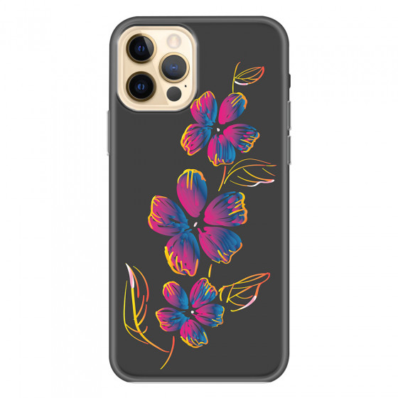 APPLE - iPhone 12 Pro - Soft Clear Case - Spring Flowers In The Dark