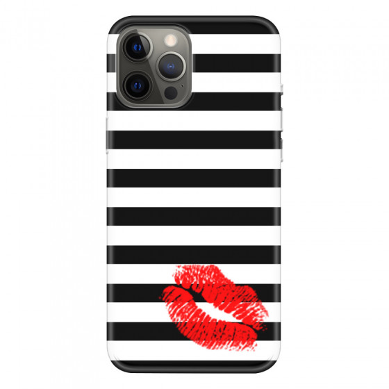 APPLE - iPhone 12 Pro Max - Soft Clear Case - B&W Lipstick