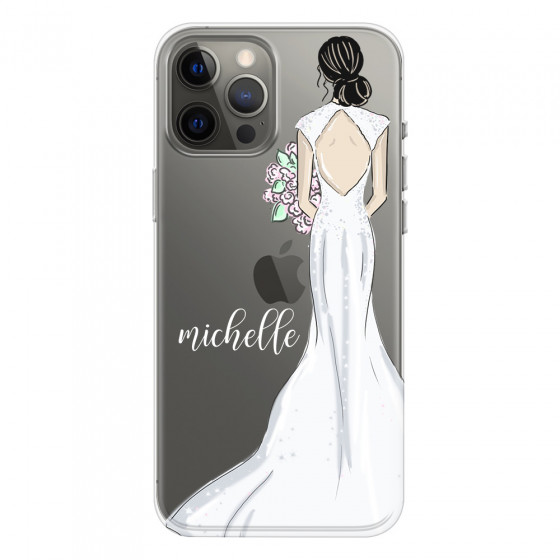 APPLE - iPhone 12 Pro Max - Soft Clear Case - Bride To Be Blackhair