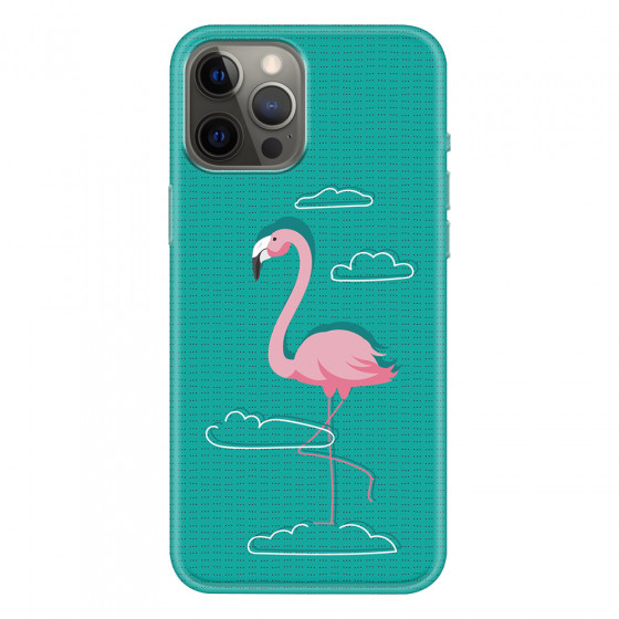 APPLE - iPhone 12 Pro Max - Soft Clear Case - Cartoon Flamingo