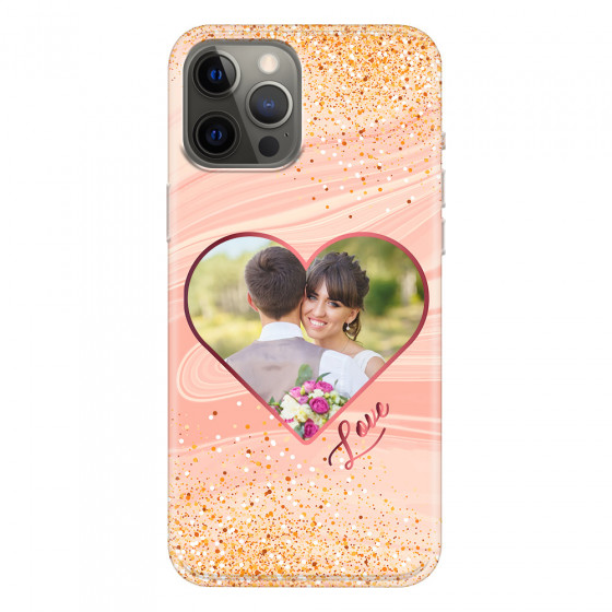APPLE - iPhone 12 Pro Max - Soft Clear Case - Glitter Love Heart Photo