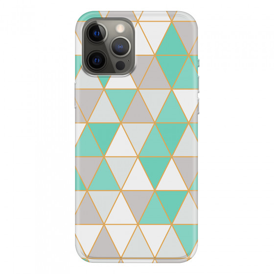 APPLE - iPhone 12 Pro Max - Soft Clear Case - Green Triangle Pattern