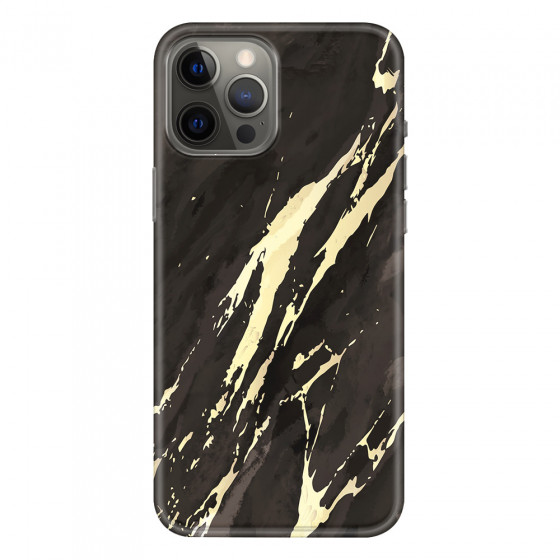 APPLE - iPhone 12 Pro Max - Soft Clear Case - Marble Ivory Black