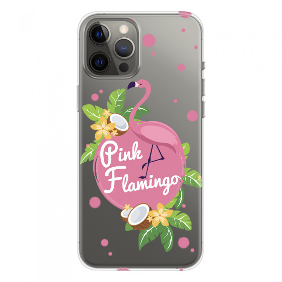 APPLE - iPhone 12 Pro Max - Soft Clear Case - Pink Flamingo