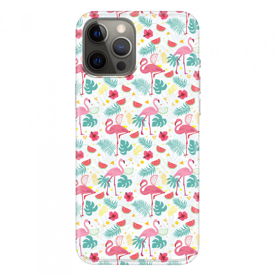 APPLE - iPhone 12 Pro Max - Soft Clear Case - Tropical Flamingo II