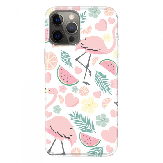 APPLE - iPhone 12 Pro Max - Soft Clear Case - Tropical Flamingo III