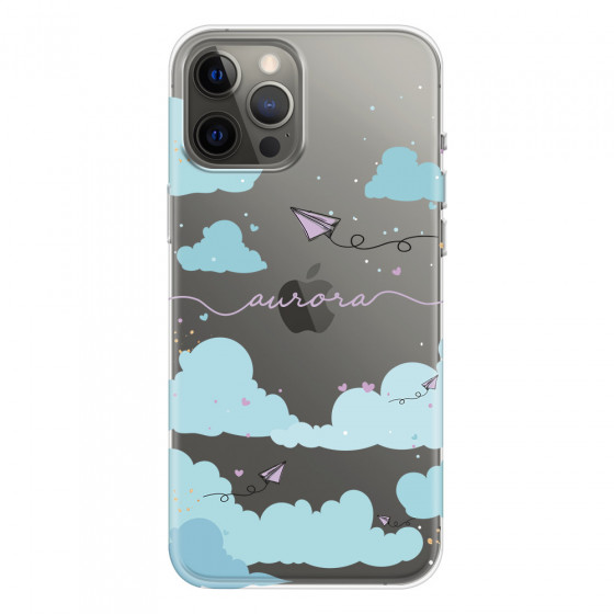APPLE - iPhone 12 Pro Max - Soft Clear Case - Up in the Clouds Purple
