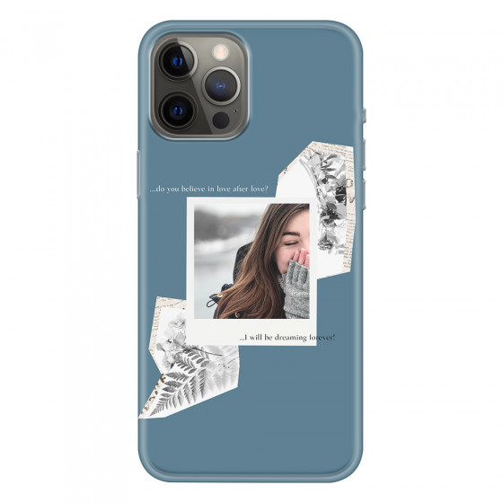 APPLE - iPhone 12 Pro Max - Soft Clear Case - Vintage Blue Collage Phone Case