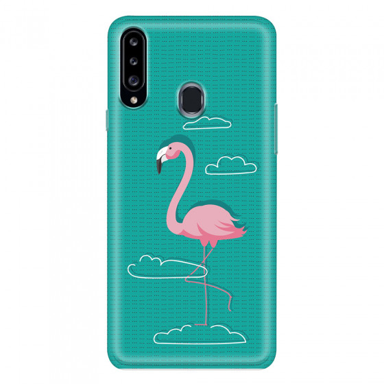 SAMSUNG - Galaxy A20S - Soft Clear Case - Cartoon Flamingo