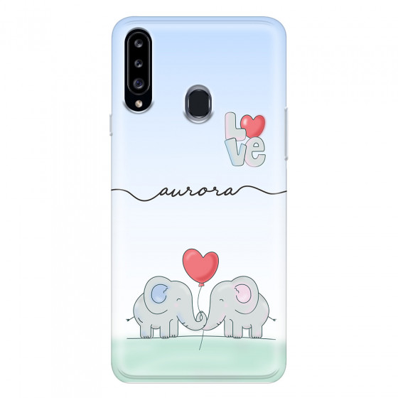 SAMSUNG - Galaxy A20S - Soft Clear Case - Elephants in Love