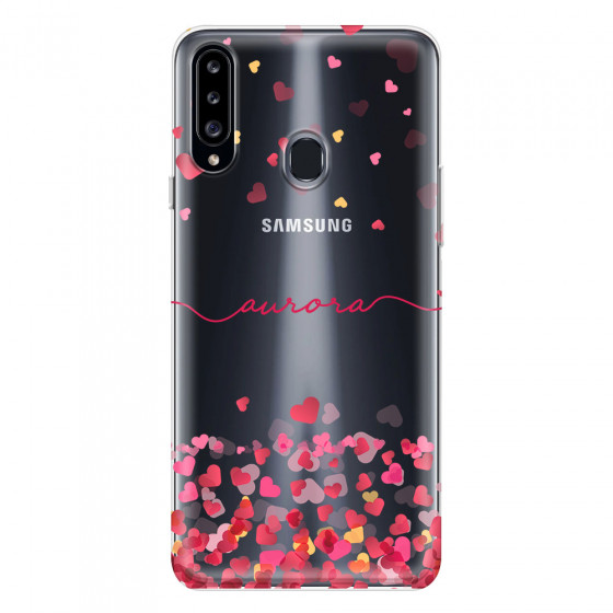 SAMSUNG - Galaxy A20S - Soft Clear Case - Scattered Hearts