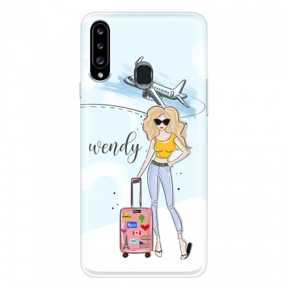 SAMSUNG - Galaxy A20S - Soft Clear Case - Travelers Duo Blonde