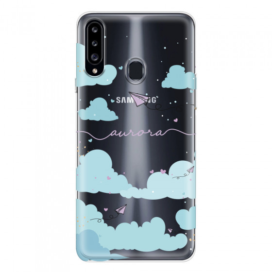 SAMSUNG - Galaxy A20S - Soft Clear Case - Up in the Clouds Purple