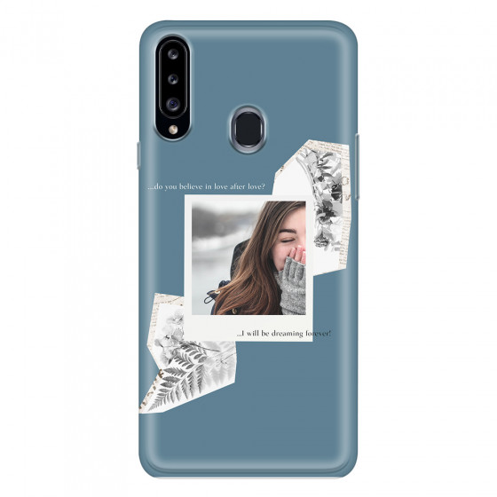SAMSUNG - Galaxy A20S - Soft Clear Case - Vintage Blue Collage Phone Case