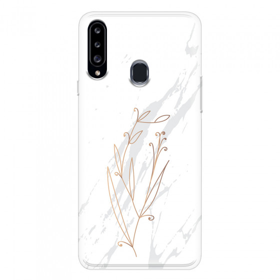 SAMSUNG - Galaxy A20S - Soft Clear Case - White Marble Flowers
