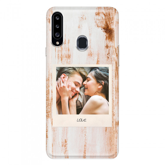 SAMSUNG - Galaxy A20S - Soft Clear Case - Wooden Polaroid