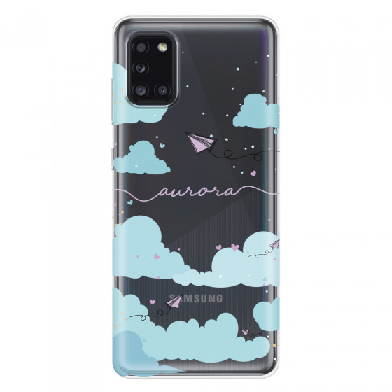 SAMSUNG - Galaxy A31 - Soft Clear Case - Up in the Clouds Purple