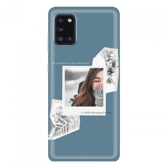 SAMSUNG - Galaxy A31 - Soft Clear Case - Vintage Blue Collage Phone Case