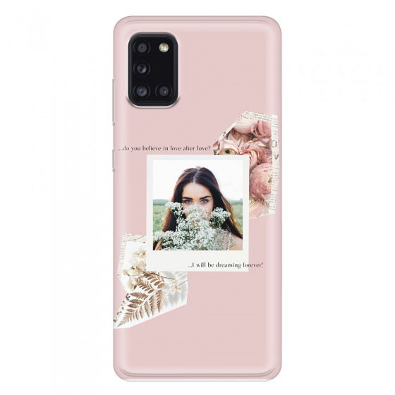 SAMSUNG - Galaxy A31 - Soft Clear Case - Vintage Pink Collage Phone Case