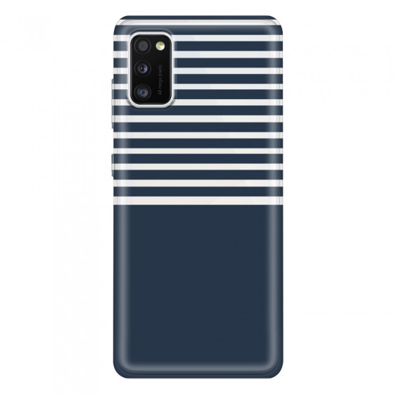 SAMSUNG - Galaxy A41 - Soft Clear Case - Life in Blue Stripes