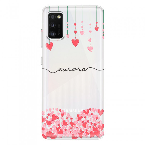 SAMSUNG - Galaxy A41 - Soft Clear Case - Love Hearts Strings