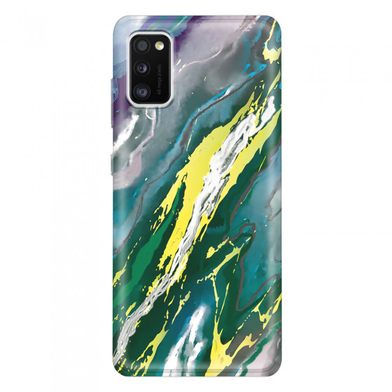 SAMSUNG - Galaxy A41 - Soft Clear Case - Marble Rainforest Green