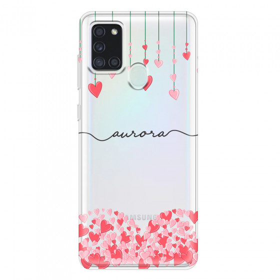 SAMSUNG - Galaxy A21S - Soft Clear Case - Love Hearts Strings