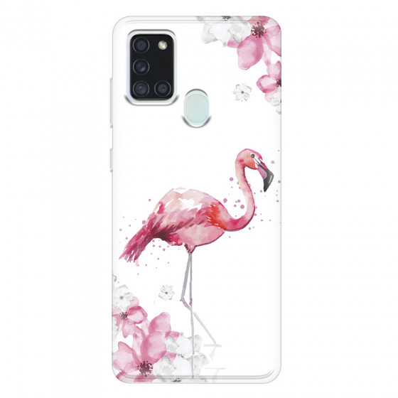 SAMSUNG - Galaxy A21S - Soft Clear Case - Pink Tropes