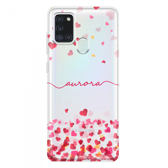 SAMSUNG - Galaxy A21S - Soft Clear Case - Scattered Hearts