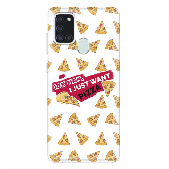 SAMSUNG - Galaxy A21S - Soft Clear Case - Want Pizza Men Phone Case