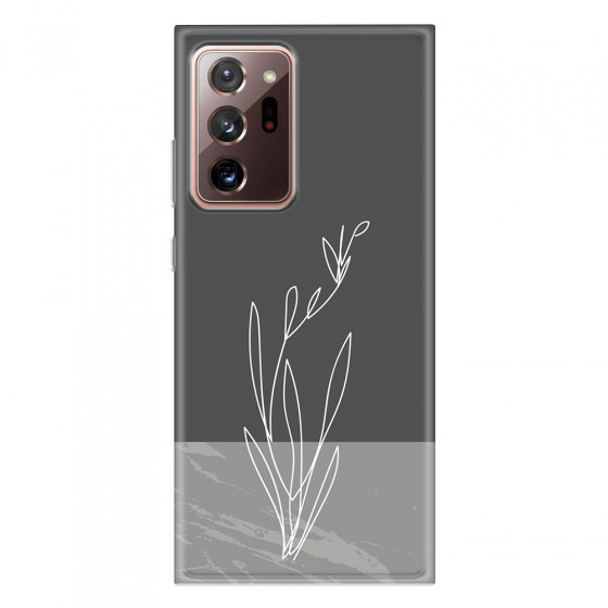SAMSUNG - Galaxy Note20 Ultra - Soft Clear Case - Dark Grey Marble Flower