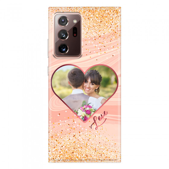 SAMSUNG - Galaxy Note20 Ultra - Soft Clear Case - Glitter Love Heart Photo