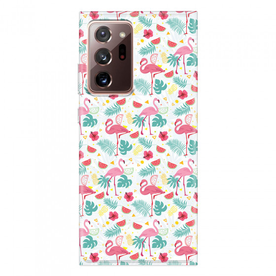 SAMSUNG - Galaxy Note20 Ultra - Soft Clear Case - Tropical Flamingo II