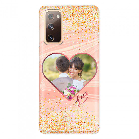 SAMSUNG - Galaxy S20 FE - Soft Clear Case - Glitter Love Heart Photo