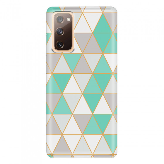 SAMSUNG - Galaxy S20 FE - Soft Clear Case - Green Triangle Pattern