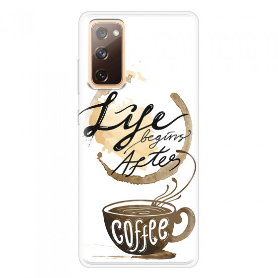 SAMSUNG - Galaxy S20 FE - Soft Clear Case - Life begins after coffee