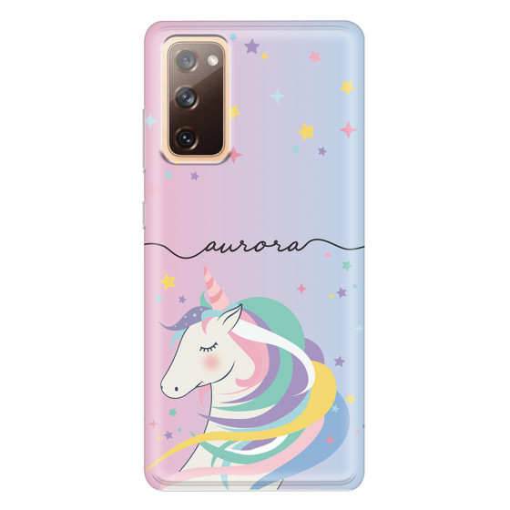SAMSUNG - Galaxy S20 FE - Soft Clear Case - Pink Unicorn Handwritten
