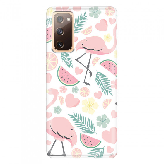 SAMSUNG - Galaxy S20 FE - Soft Clear Case - Tropical Flamingo III