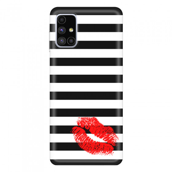 SAMSUNG - Galaxy M51 - Soft Clear Case - B&W Lipstick