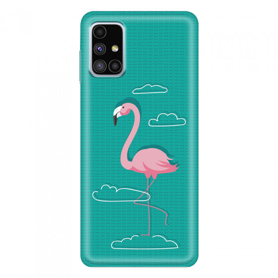 SAMSUNG - Galaxy M51 - Soft Clear Case - Cartoon Flamingo
