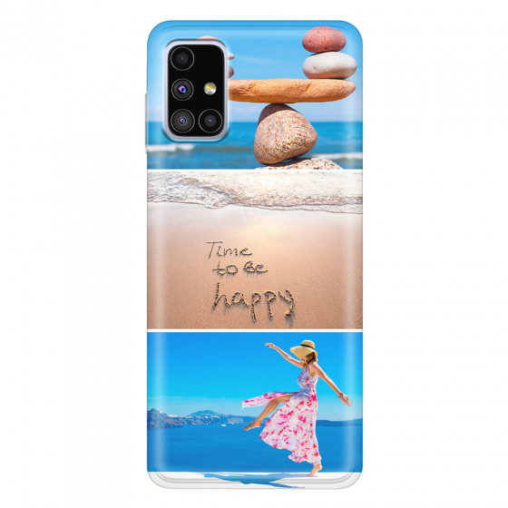 SAMSUNG - Galaxy M51 - Soft Clear Case - Collage of 3