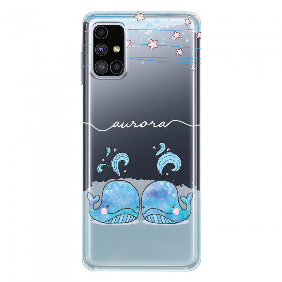 SAMSUNG - Galaxy M51 - Soft Clear Case - Little Whales White