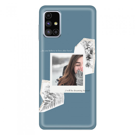 SAMSUNG - Galaxy M51 - Soft Clear Case - Vintage Blue Collage Phone Case