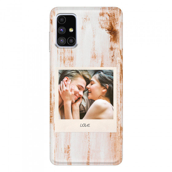 SAMSUNG - Galaxy M51 - Soft Clear Case - Wooden Polaroid