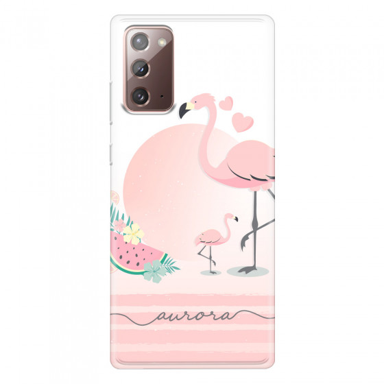 SAMSUNG - Galaxy Note20 - Soft Clear Case - Flamingo Vibes Handwritten