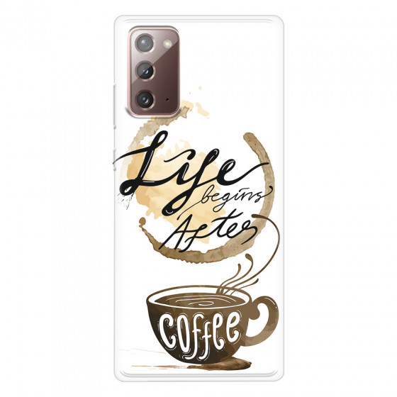 SAMSUNG - Galaxy Note20 - Soft Clear Case - Life begins after coffee