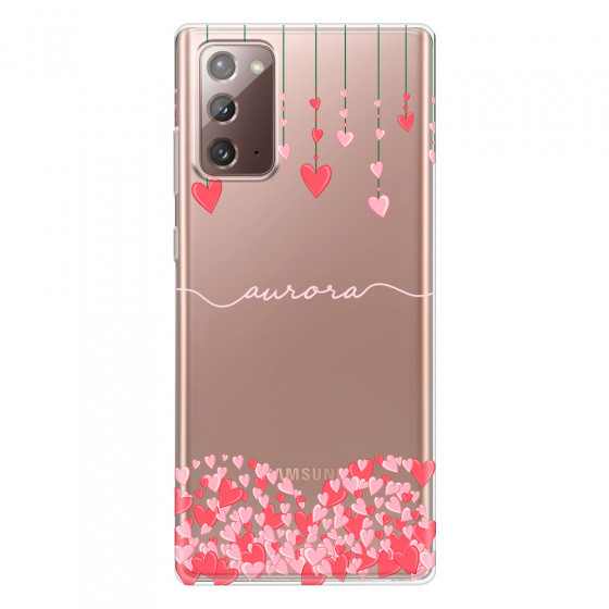 SAMSUNG - Galaxy Note20 - Soft Clear Case - Love Hearts Strings Pink