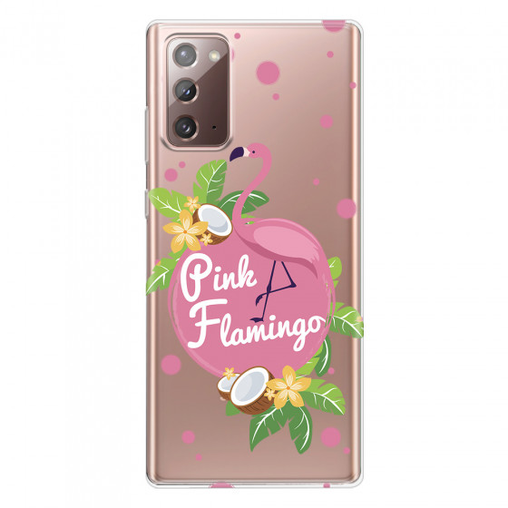 SAMSUNG - Galaxy Note20 - Soft Clear Case - Pink Flamingo