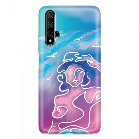 HUAWEI - Nova 5T - Soft Clear Case - Lady With Seagulls