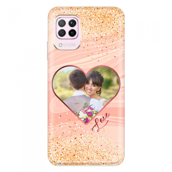 HUAWEI - P40 Lite - Soft Clear Case - Glitter Love Heart Photo